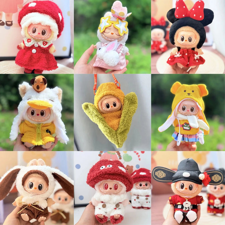 Labubu I II III Doll Clothes Wacky Whimsical Dress Up Assortment 15/17cm Plush Doll'S Clothes Sitting Party Accessories