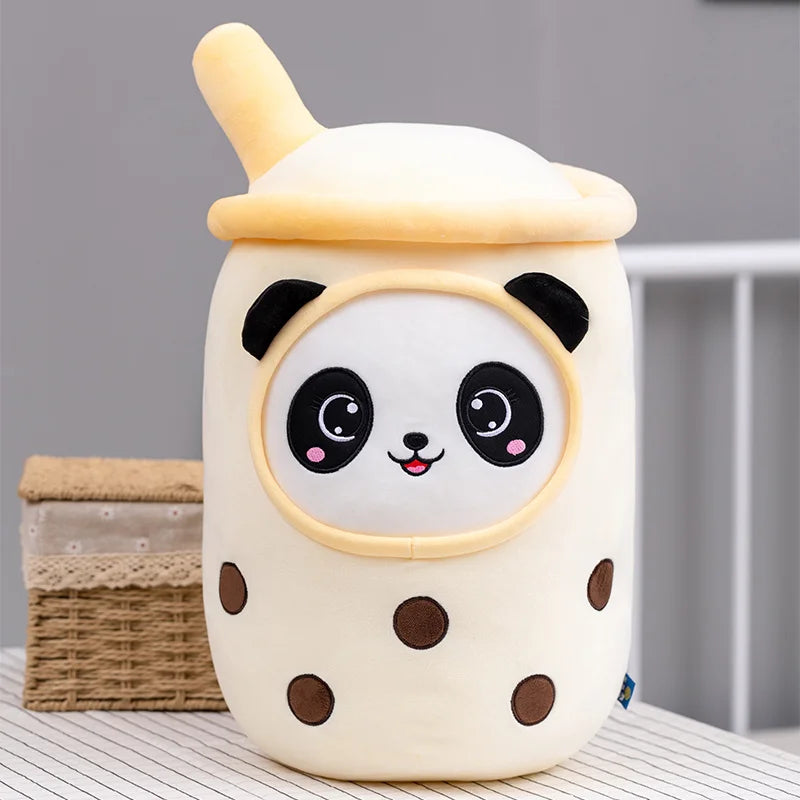 23cm Kawai Milk Tea Cup Plush Toy Stuffed Food Fruit Boba Doll Ultrasoft Stuffed Plush Tea Shop Kids Toys Birthday Gift