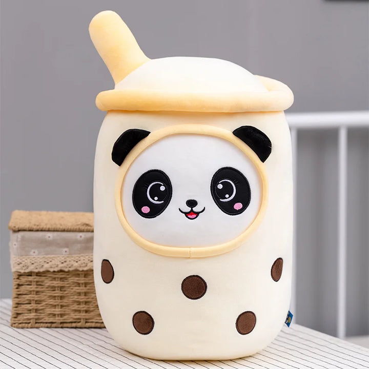 23cm Kawai Milk Tea Cup Plush Toy Stuffed Food Fruit Boba Doll Ultrasoft Stuffed Plush Tea Shop Kids Toys Birthday Gift