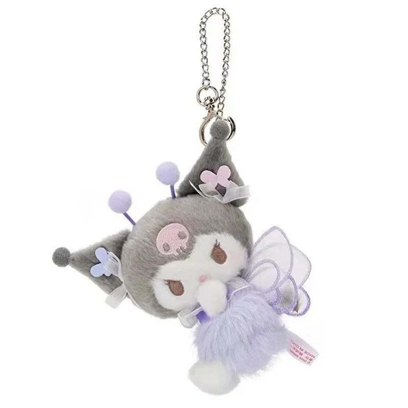Sanrio Kuromi My Melody Kawaii Cartoon Plush Toys Keychain Cinnamoroll Hello Kitty Backpack Pendant Decoration Girl Holiday Gift