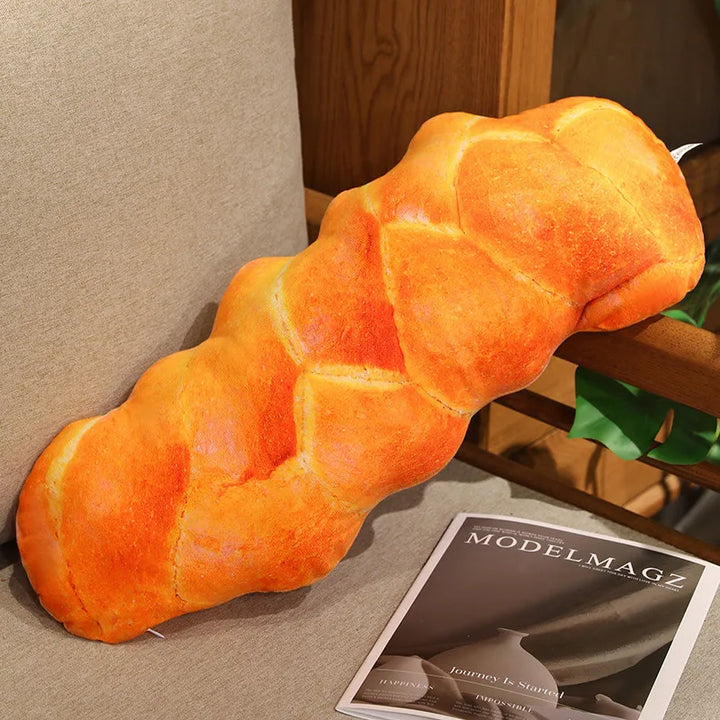 BakeryFun Plush Toys Hotdog Croissant Baguette Twist Bread Pillows Simulated Pastry Cushion Creative Gifts for Girls Room Decor