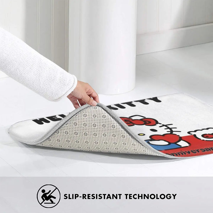 Hello Kitty Bathroom Rugs Mat Water Absorbent Bath Rugs Mats Carpet Non-Slip for Kitchen Shower