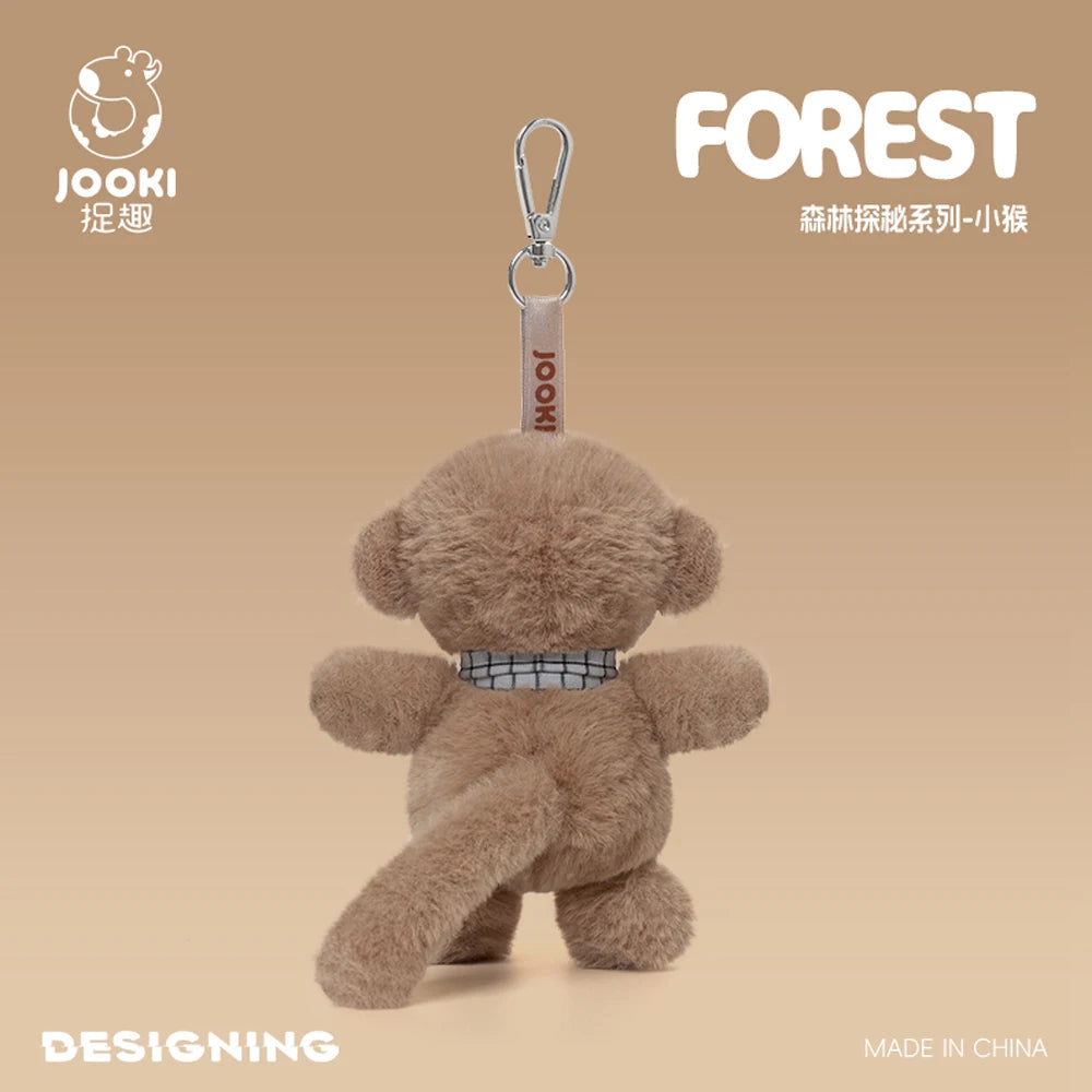 Pink Pig Stuffed Farm Animal Keychain White Sheep Plush Key Ring Holder Small Monkey Soft Dolls Pendants Bag Accessory Fun Gifts