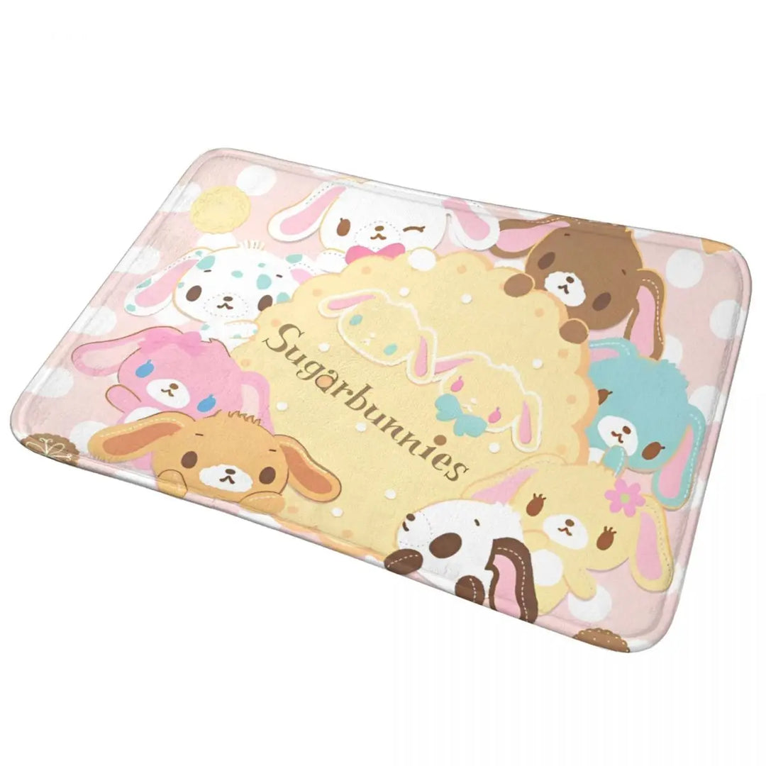Cute Sugarbunnies Memory Foam Bathroom Rugs Ultra Soft Non-Slip Sugar Rabbit Carpet Bath Mat Water Absorbent for Shower