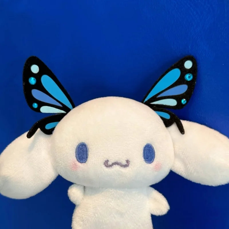Sanrio Plush Keychain Cartoon Cinnamoroll Backpack Pendant Kuromi butterfly Cinnamoroll Bag Accessories Wings decoration Gift
