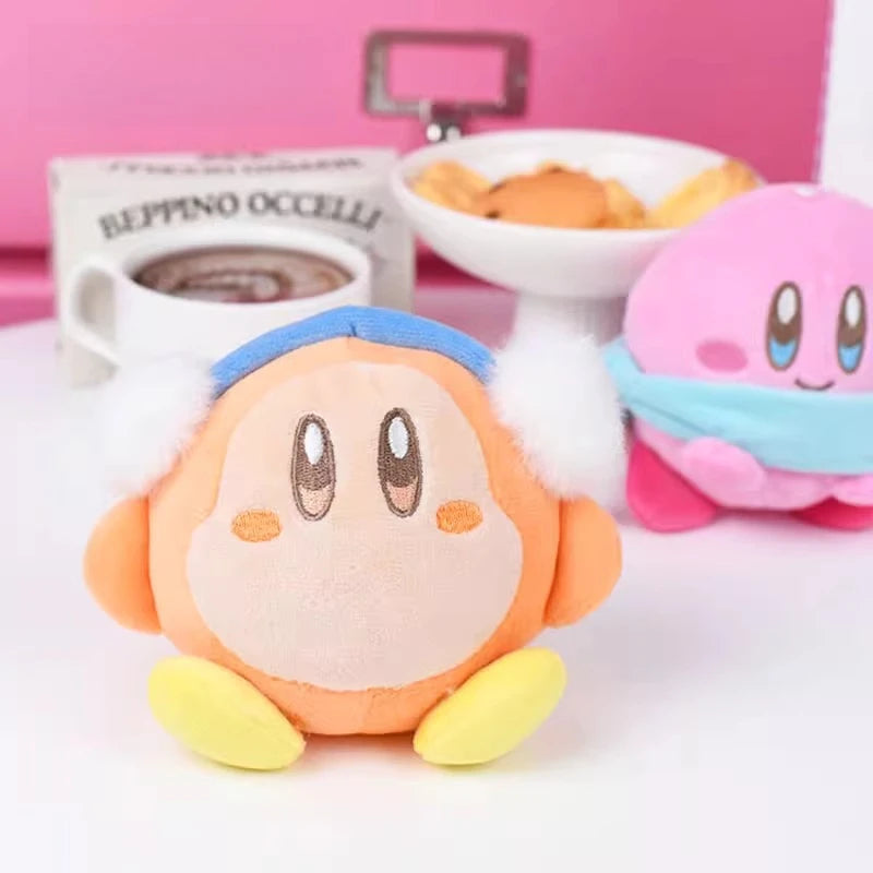 Cartoon Kirby‌/‌Waddle Dee‌ Plush Pendant Keychain Back Packaging Ornament Soft Cute Cartoon Toys for Friends Christmas Gifts