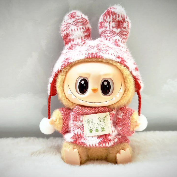 15cm/17cm Plush Doll Pullcloth Clothing Lila Rabbit Jacquard Shirt Set First And Second Generation DIY Gifts