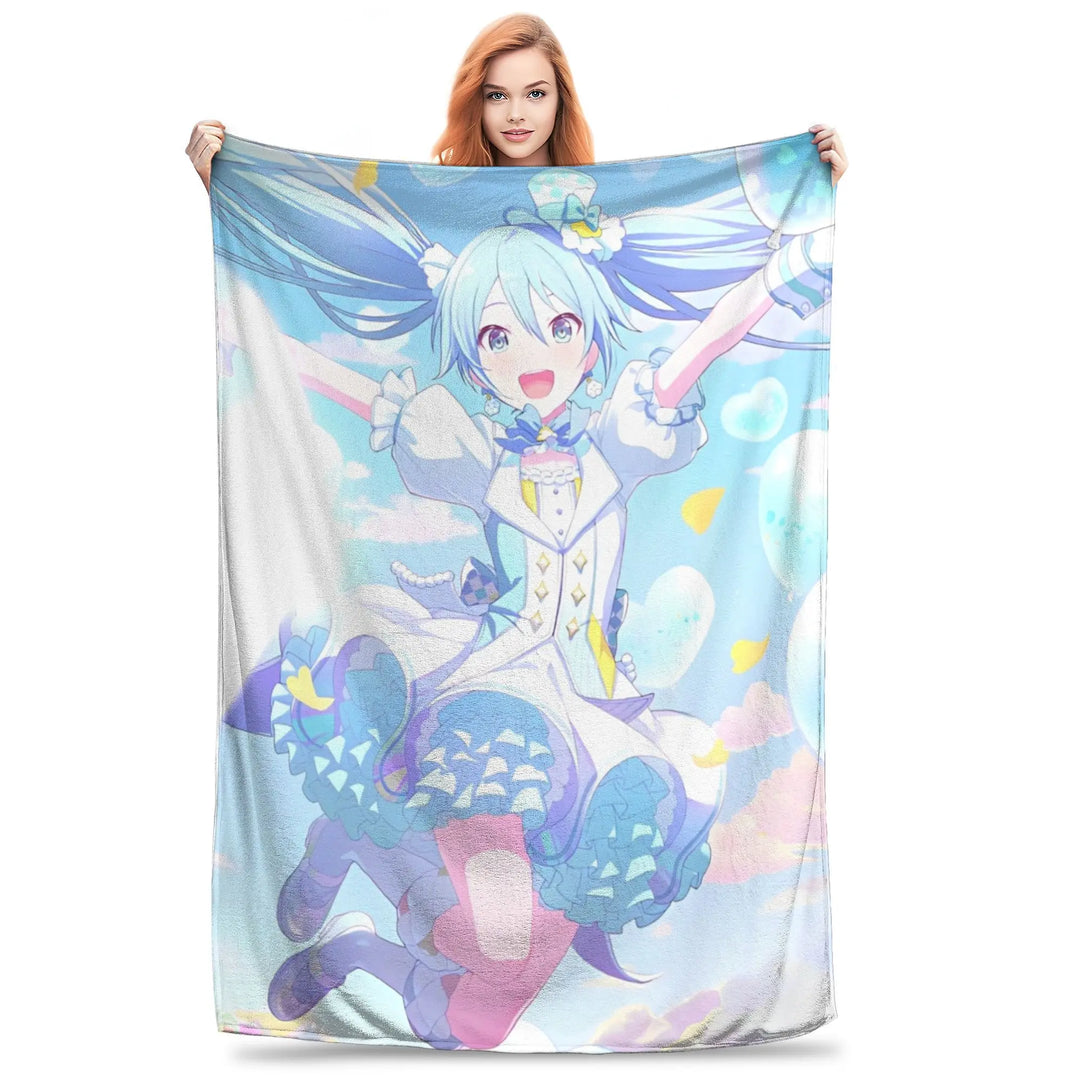 Project Sekai Fleece Blankets  Awesome Throw Blankets for Home Hotel Sofa  125*100cm Quilt