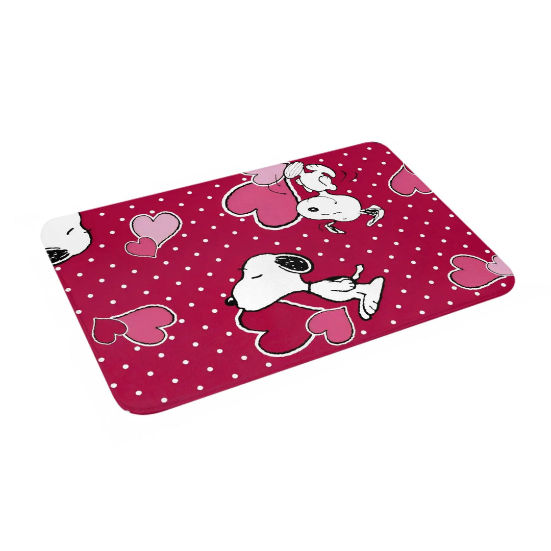 Cartoon Snoopy  Bathroom Rugs Mat Quick Dry  Bath Rugs Mats Carpet Non-Slip for Kitchen Shower