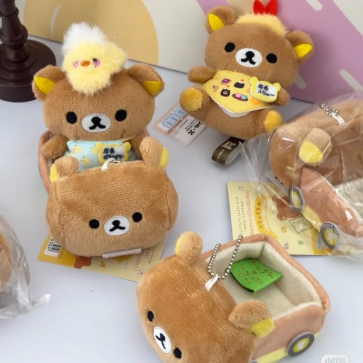 Cartoon Rilakkuma 20th Anniversary Plush Doll easy bear Temari bag Pendant Kawaii  Mini kuma car plush KeyChain Decoration Gift