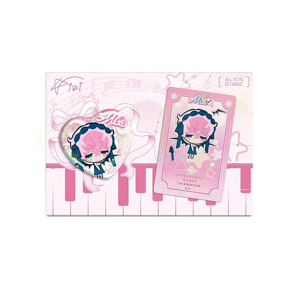 Official Anime Alien Stage Till Ivan Luka Sua Mizi Hyuna Cosplay Heart-Shaped Laser Badge Cartoon Card Emblem Cards Gift Toys