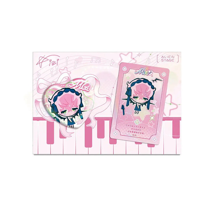 Official Anime Alien Stage Till Ivan Luka Sua Mizi Hyuna Cosplay Heart-Shaped Laser Badge Cartoon Card Emblem Cards Gift Toys