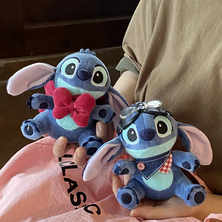 Kawaii Disney Lilo&stitch Bow Cartoon Cute Plush Toys Backpack Keychain Peripherals Doll Girls and Boys Birthday Creative Gift