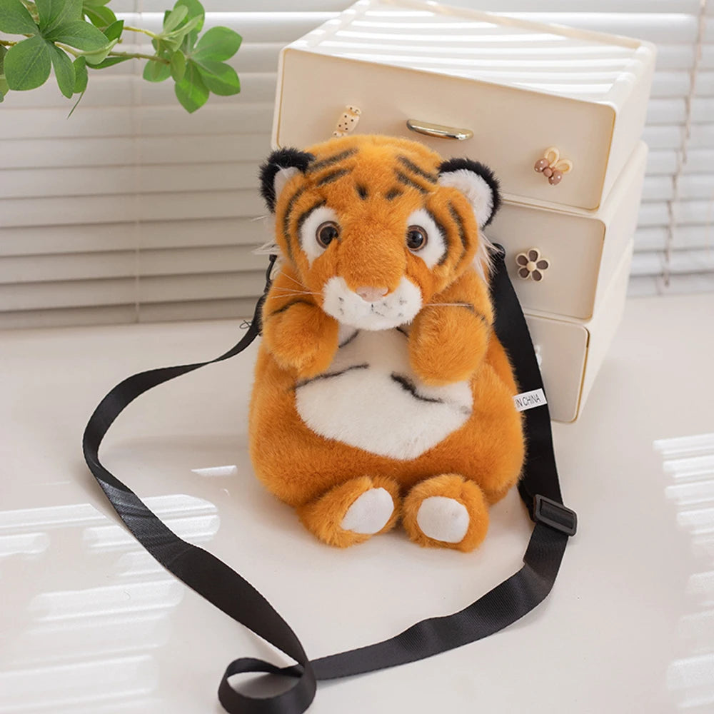 30cm Wild Animal Cross Body Bag Red Panda Raccoon Plush Bag Stuffed