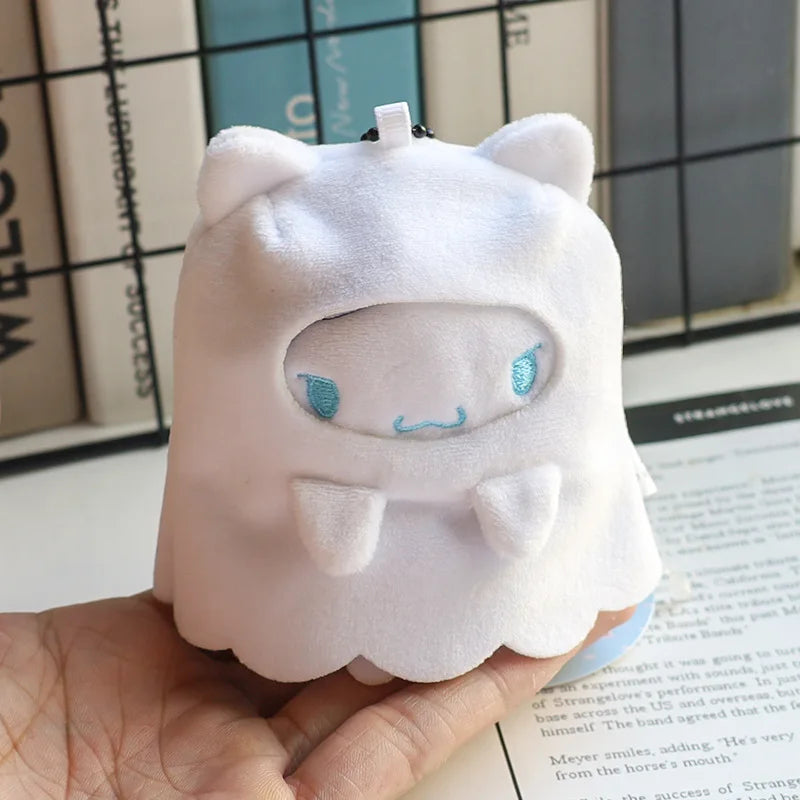 Halloween Sanrio Dress Ghost  Kuromi plush toy keychain Pom Pom Purin Stuffed Toy cartoon Hello Kitty My Melody Bag Accessories