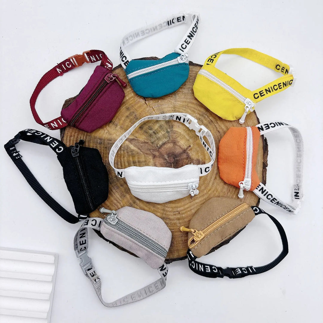 Crossbody Bag Labubu I II III Doll Accessories Belt Bag For 1/11 OB11 Dolls DIY Doll Toys Backpack 1/6 1/8 1/12 BJD Dolls Bag