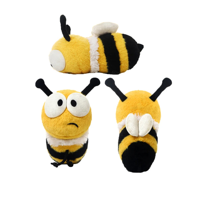 Cartoon Simulation Yellow Bee Stuffed Animal With 3D Big Eyes Busy Working Honey Bee Plush Toys Insects Fun Birthday Gifts