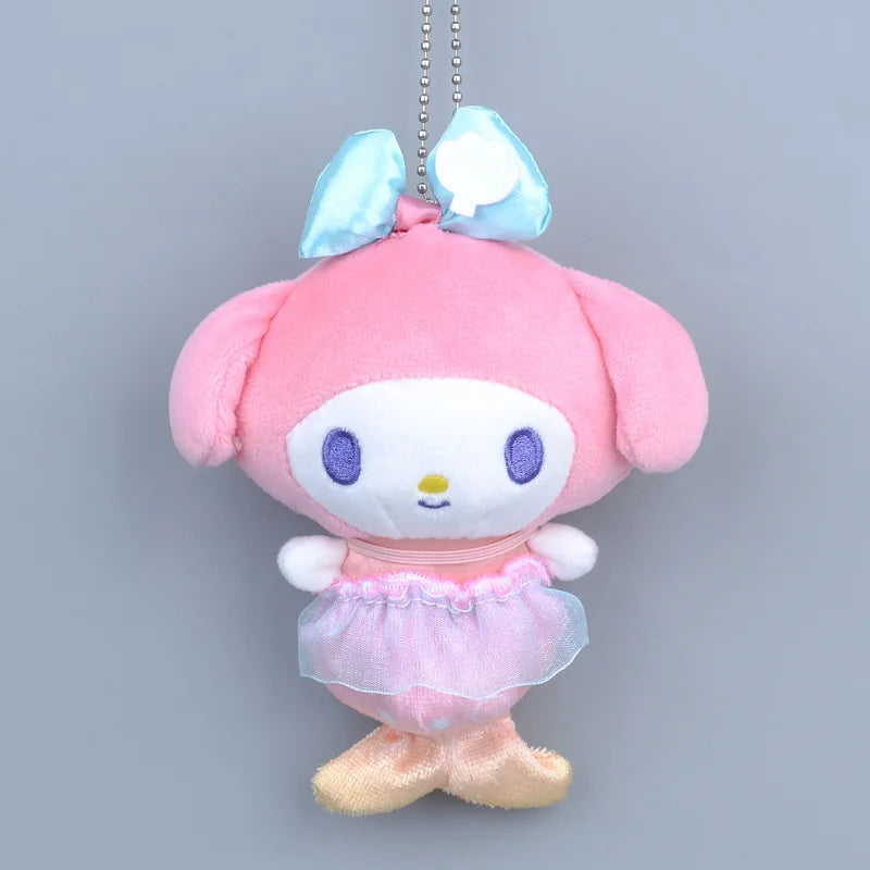 Kawaii Sanrio Kuromi Cinnamoroll Mermaid Cartoon My Melody Plush Toys Backpack Pendant Keychain Girls Birthday Creative Gifts
