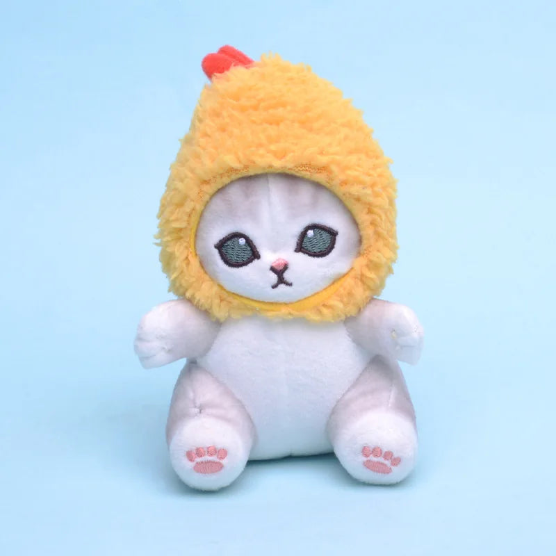 Japanese Cute Mofusand Cross Dressing Shark Rabbit Tempura Fried Shrimp Cat Plush Toys Kawaii Backpack Pendant Keychain Boy Gift