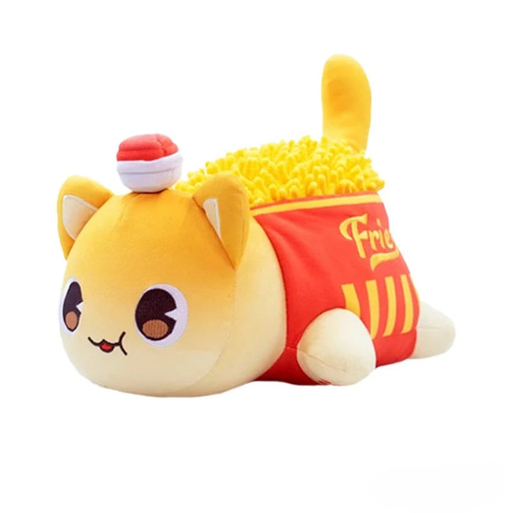 Cute Soft Aphmau Plush Toy Doll Soft Cartoon Pillow Cushion French Fries Coke Burger Children's Companion Doll Christmas Gift