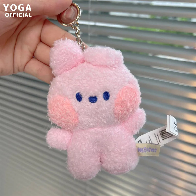 8Cm Kawaii Bt21 Small Animal Mini COOKY RJ TATA Plush Keychain knapsack Pendant Cartoon New Plush Doll Pendant Birthday Gift