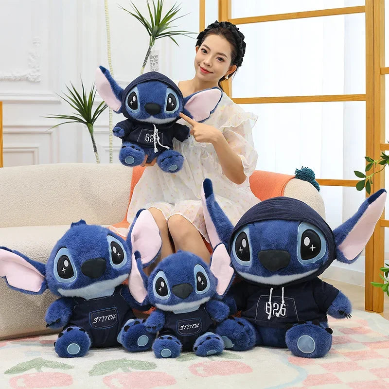 28/48cm Lilo and Stitch Disney Plush Toys Classics Kawaii Anime Cartoon Plushie Hoodie Stich Dolls Soft Stuffed Gift for Kids