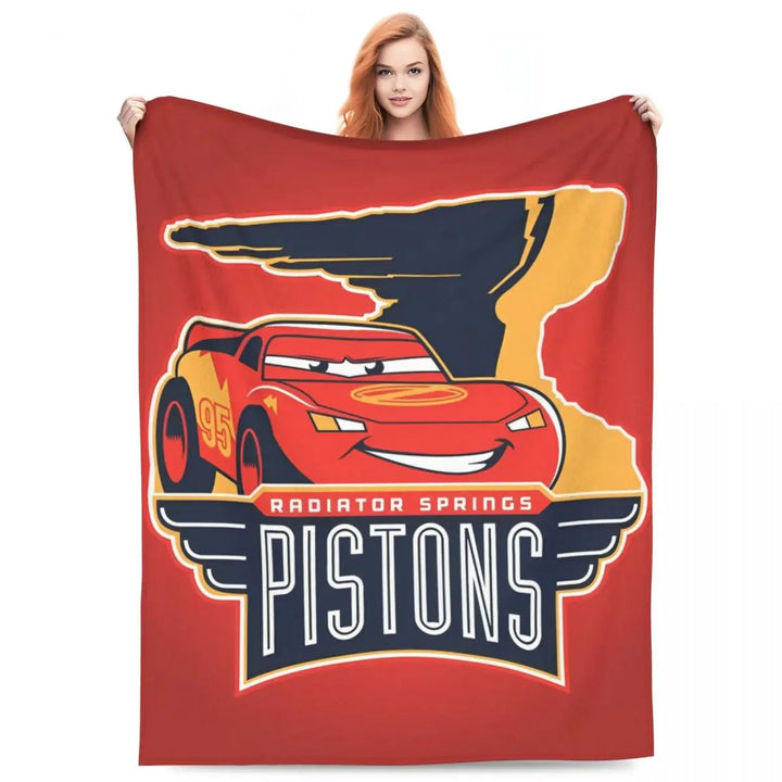 Life Is A Highway Lightning McQueen Flannel Blankets Cars Funny Throw Blankets for Bed Sofa Couch 200x150cm Rug Piece