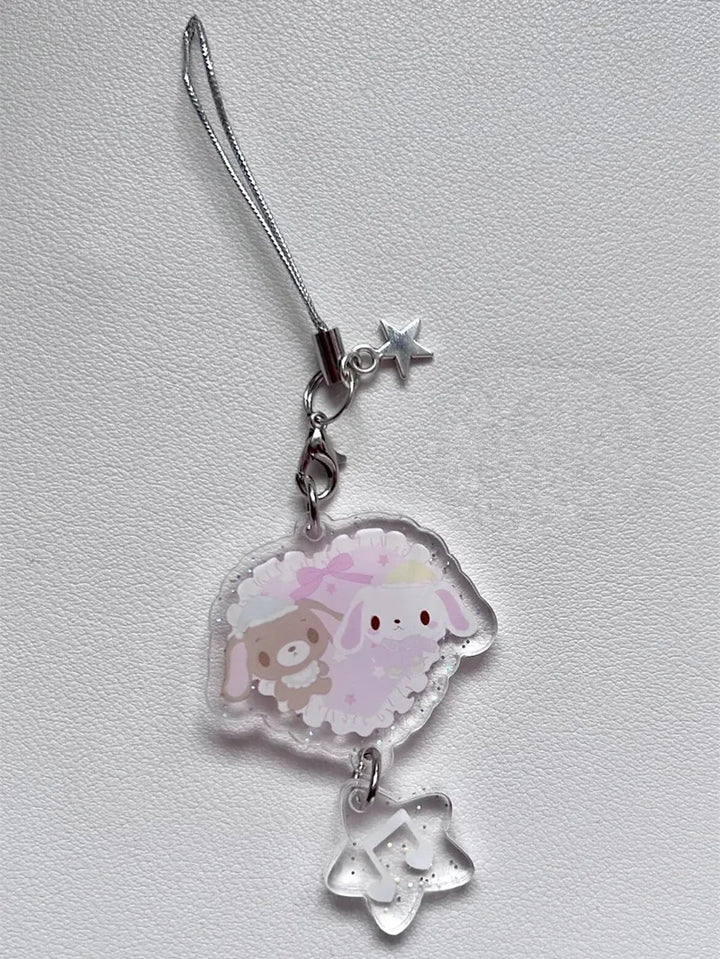 Sugarbunnies Acrylic Keychain Charms Kurousa Shirousa Cute Kawaii Phone Keychains Mascot