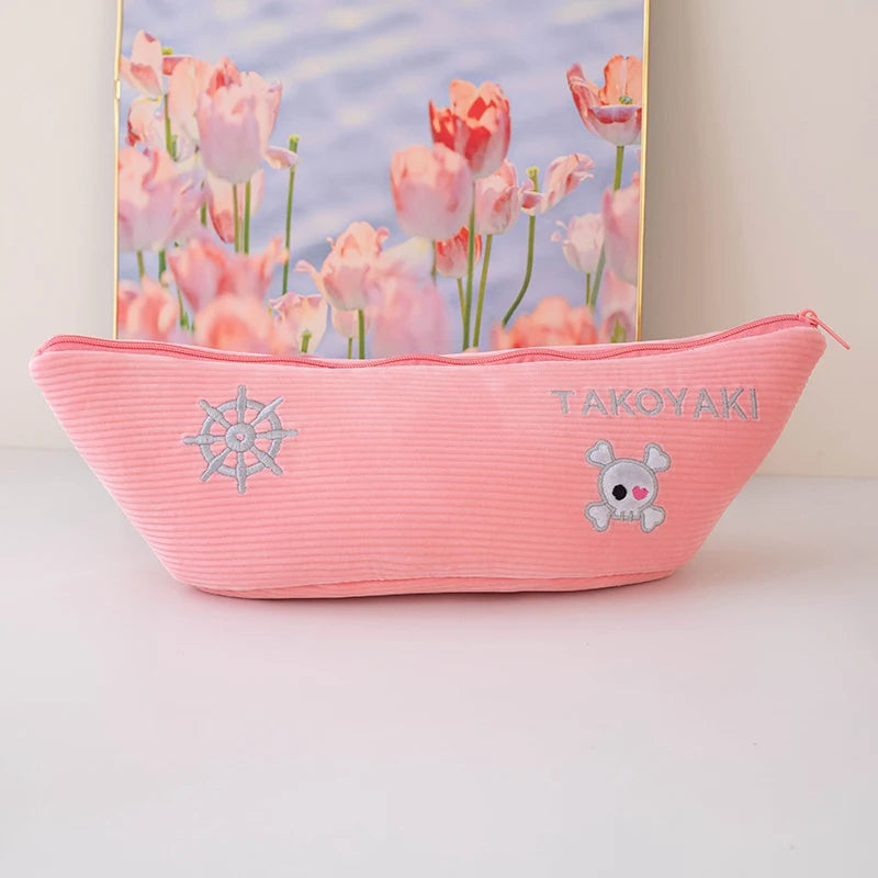 Mini Octopus in Pirate Boat Plushie Takoyaki Cosplay Octopus Soft Doll Birthday Gifts Creative Amusing Food Plush Toys Snacks