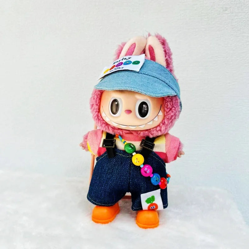 Doll Clothes Only for 15/17cm Vinyl Labubu I II III Mayday Tour Concert Outfit Set Macaron Charm Compatible Kpop Concert Fashion