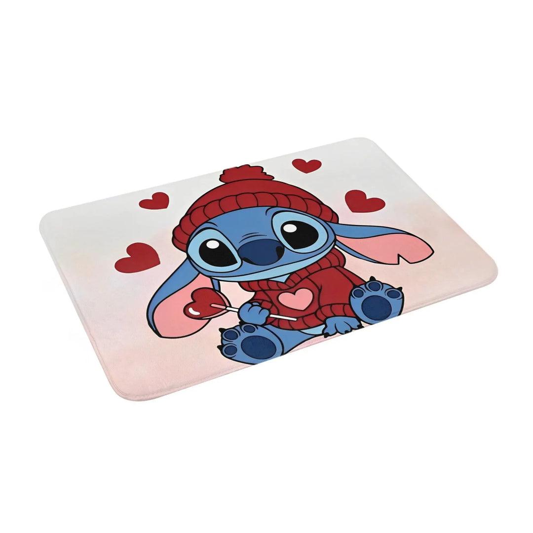 Stitch Cartoon Memory Foam Bath Mat Rug Non-Slip Ultra Soft Angel Love Bathroom Floor Rugs Carpet For Bath Entrance Door Doormat