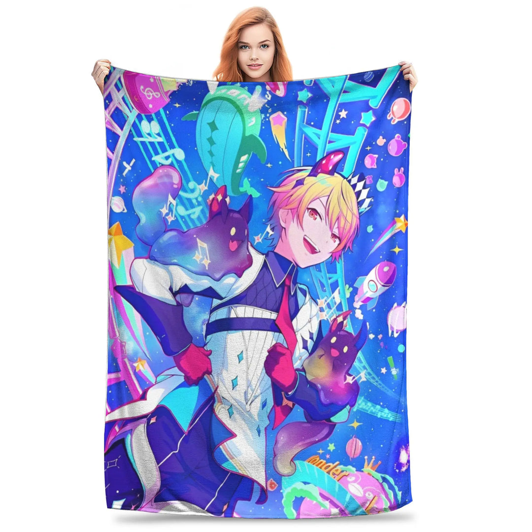 Project Sekai Fleece Blankets  Awesome Throw Blankets for Home Hotel Sofa  125*100cm Quilt