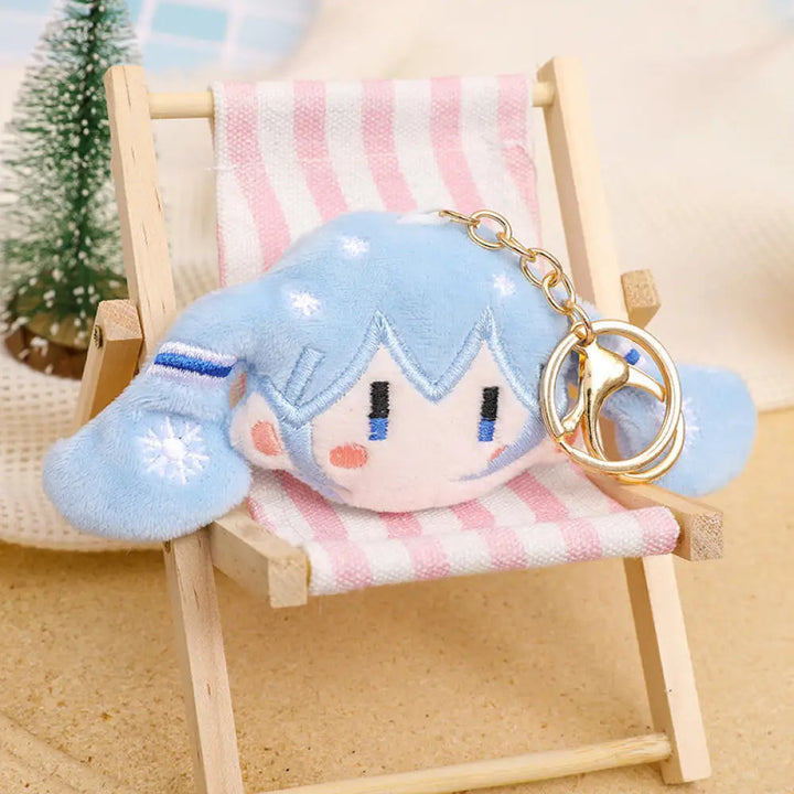 Hatsune Miku Cartoon Plush Doll Keychain Anime Modelling Plush Stuffed Doll Pendant Keychains Bga Decoration Accessories Gifts