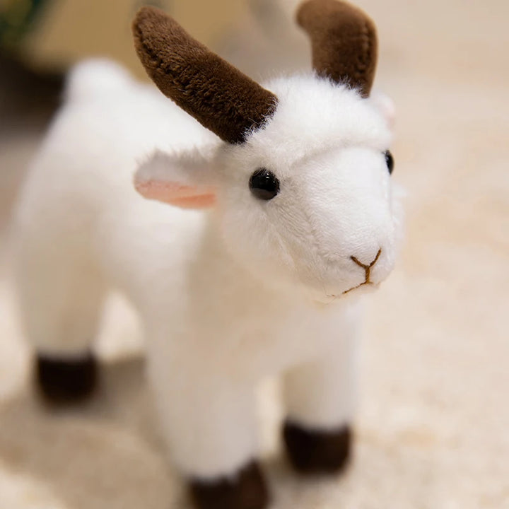 Lifelike Goat Plush Pendant 16cm Cute White Black Sheep Plush Keychain Backpack Decor Travel Companion Doll Kid Birthday ﻿Gift