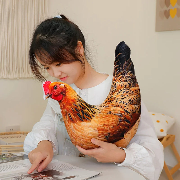 Simulation 3D Printed Animal Pillow Lifelike Parrot Goose Duck Pigeon Pheasant Cock Stuffed Doll Cute Cushion Toys Home Decor