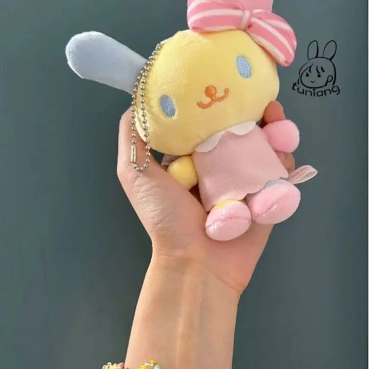 Kawaii Sanrio U-Sa-Ha-Na Rabbit Plush Doll Keychain Girl Bag Pendant Keychains Decoration Cute Doll Pendant Toy Children Gift