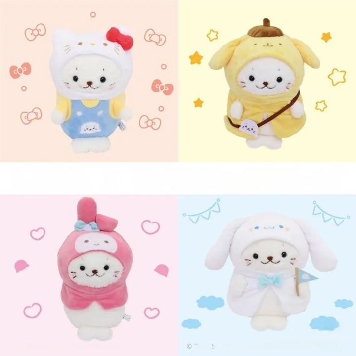 kawaii Little Otter Pendant Doll keychain Sanrios Plush Doll Pendant cartoon hello kitty Bag Pendant cute dress up Accessories