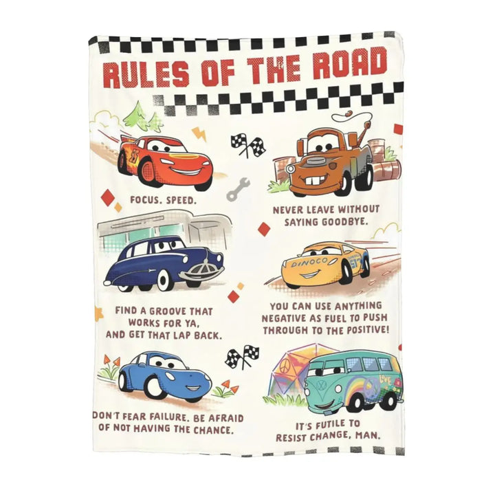 Life Is A Highway Lightning McQueen Flannel Blankets Cars Funny Throw Blankets for Bed Sofa Couch 200x150cm Rug Piece
