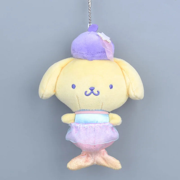 Kawaii Sanrio Kuromi Cinnamoroll Mermaid Cartoon My Melody Plush Toys Backpack Pendant Keychain Girls Birthday Creative Gifts