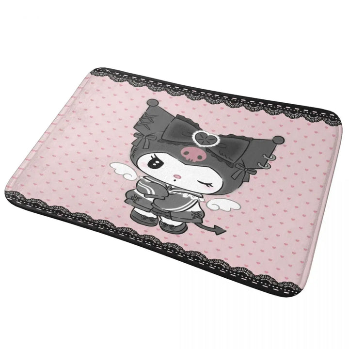 Cartoon Kuromi Bathroom Rugs Mat Quick Dry Bath Rugs Mats Carpet Non-Slip for Shower Tub