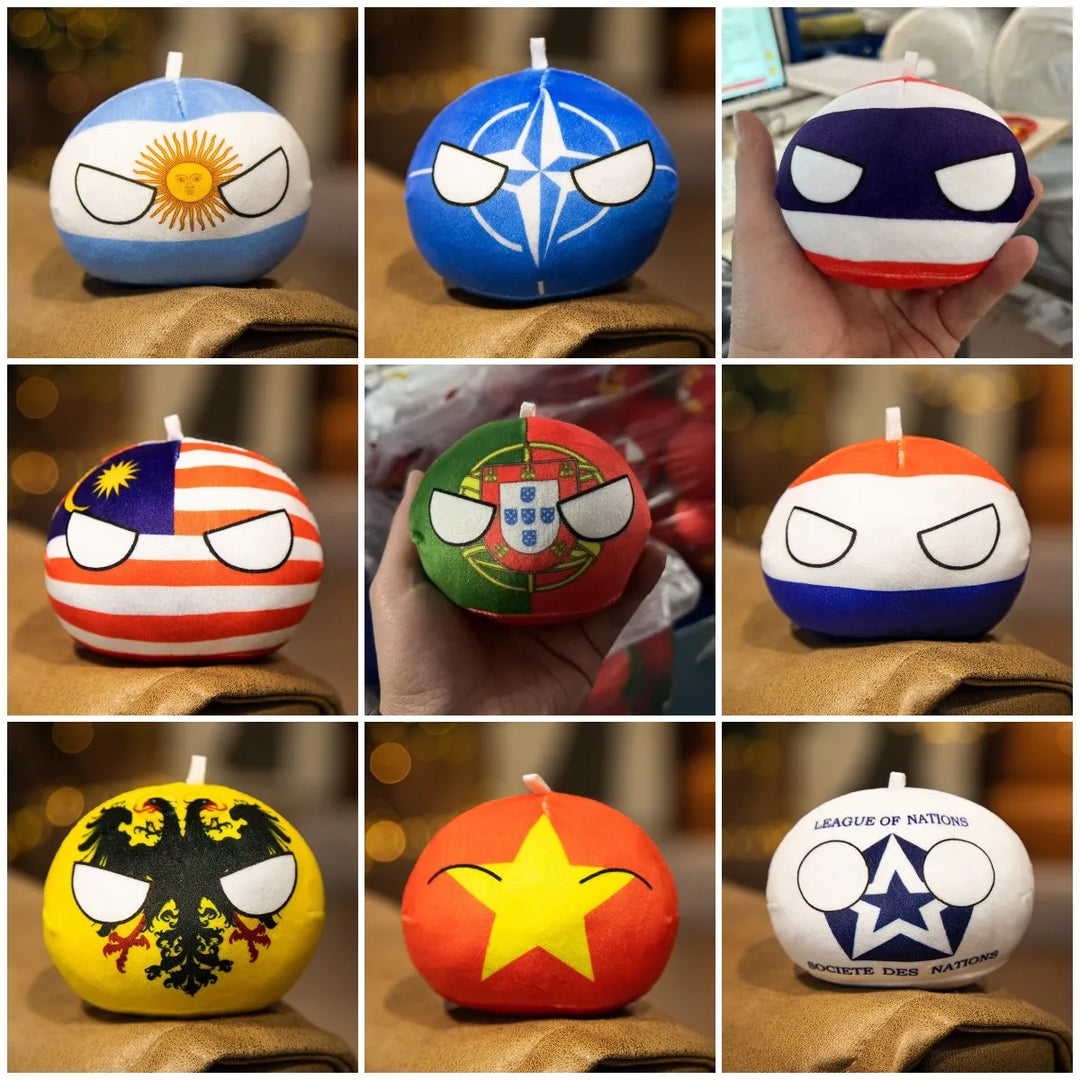 10cm Country Ball Plush Toys Polandball Bag Purse Pendant Country Balls Countryball Stuffed Doll Toy Christmas Gifts for Kids