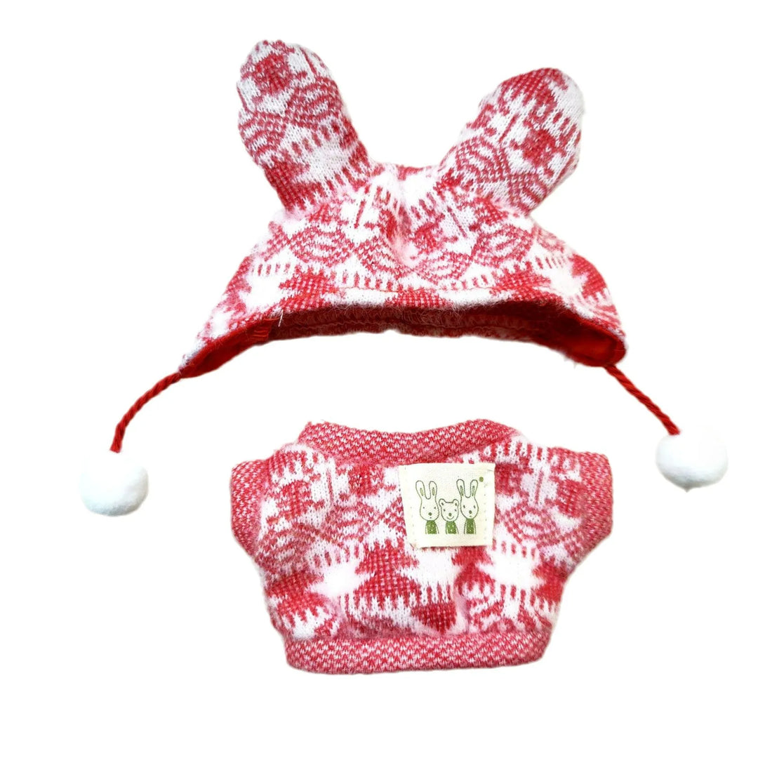 15cm/17cm Plush Doll Pullcloth Clothing Lila Rabbit Jacquard Shirt Set First And Second Generation DIY Gifts