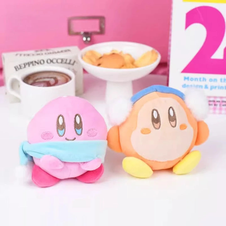 Cartoon Kirby‌/‌Waddle Dee‌ Plush Pendant Keychain Back Packaging Ornament Soft Cute Cartoon Toys for Friends Christmas Gifts