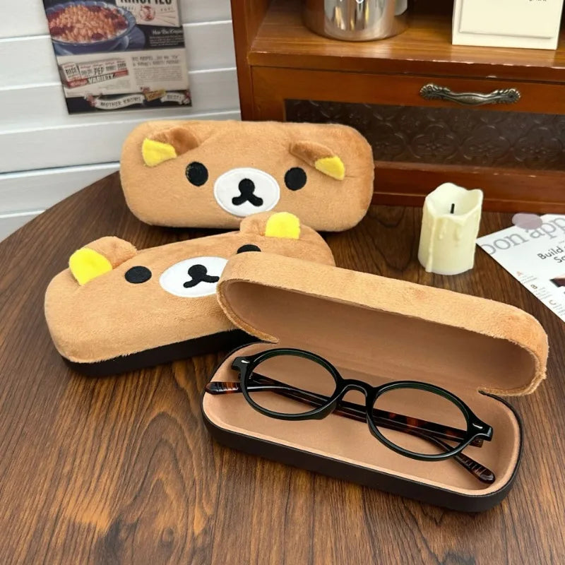 Cute Rilakkuma Plush Glasses Box Sunglasses Protection Box Anti-fall and Pressure Storage Box for Boys and Girls Holiday Gifts