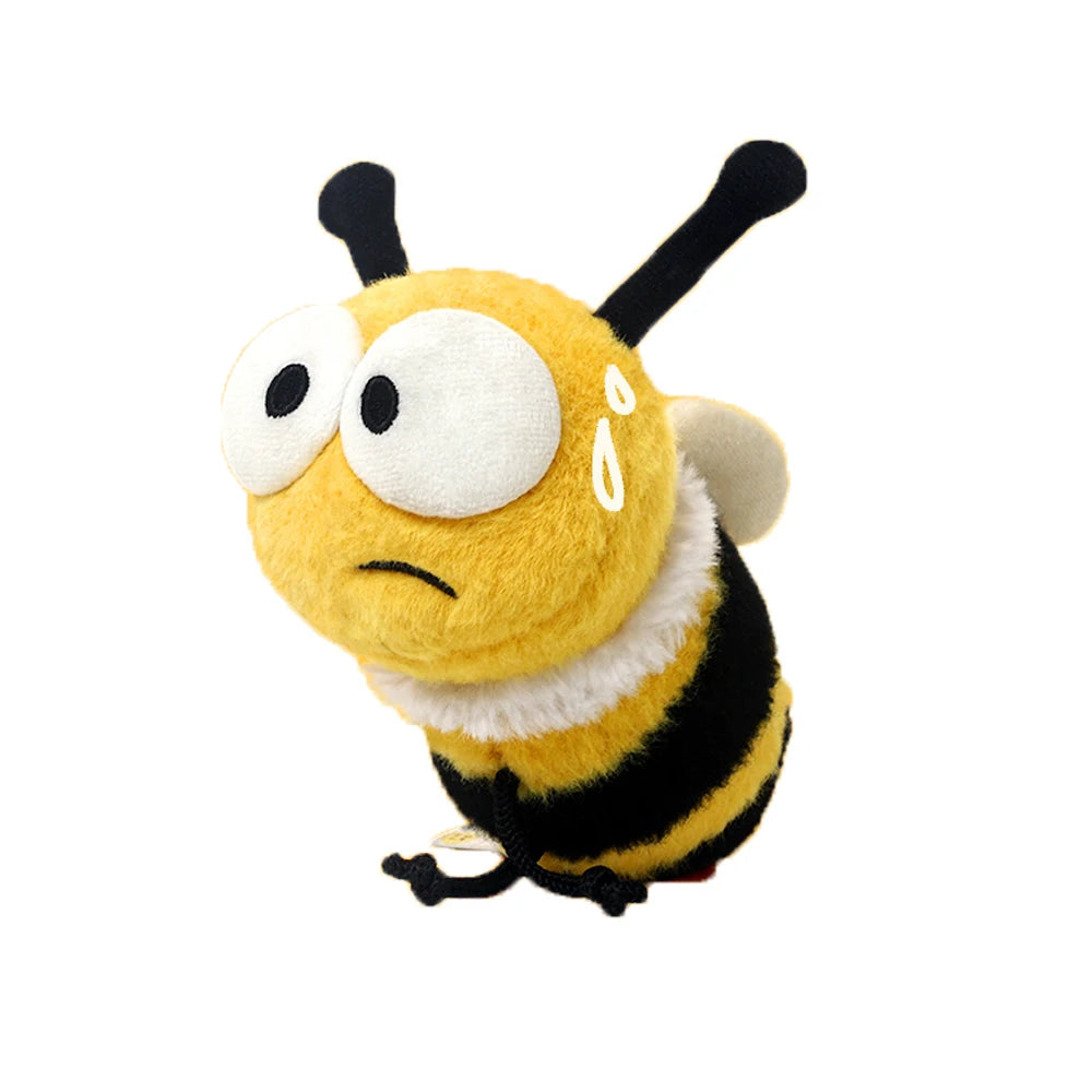 Cartoon Simulation Yellow Bee Stuffed Animal With 3D Big Eyes Busy Working Honey Bee Plush Toys Insects Fun Birthday Gifts
