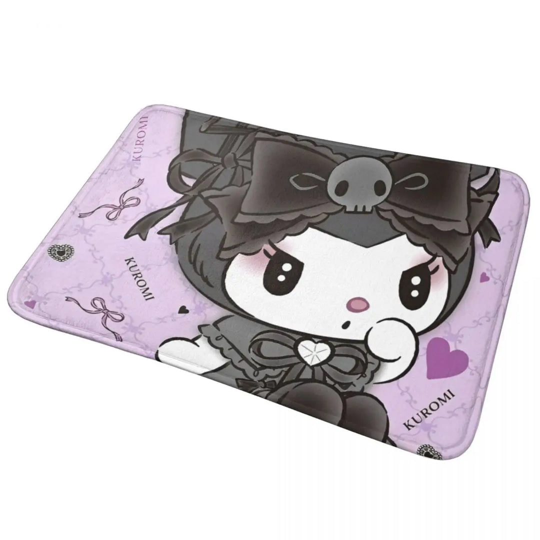 Cartoon Kuromi Bathroom Rugs Mat Quick Dry Bath Rugs Mats Carpet Non-Slip for Shower Tub