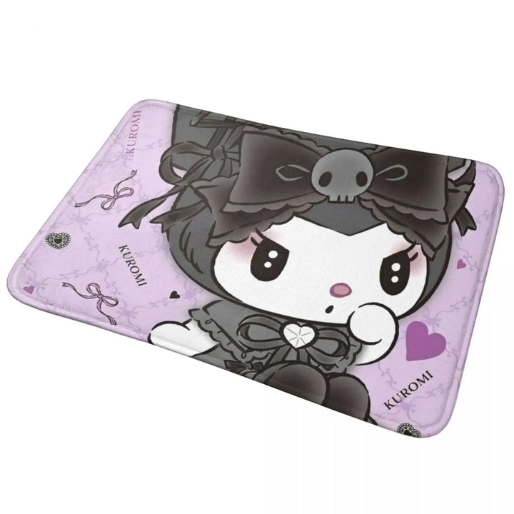 Cartoon Kuromi Bathroom Rugs Mat Quick Dry Bath Rugs Mats Carpet Non-Slip for Shower Tub