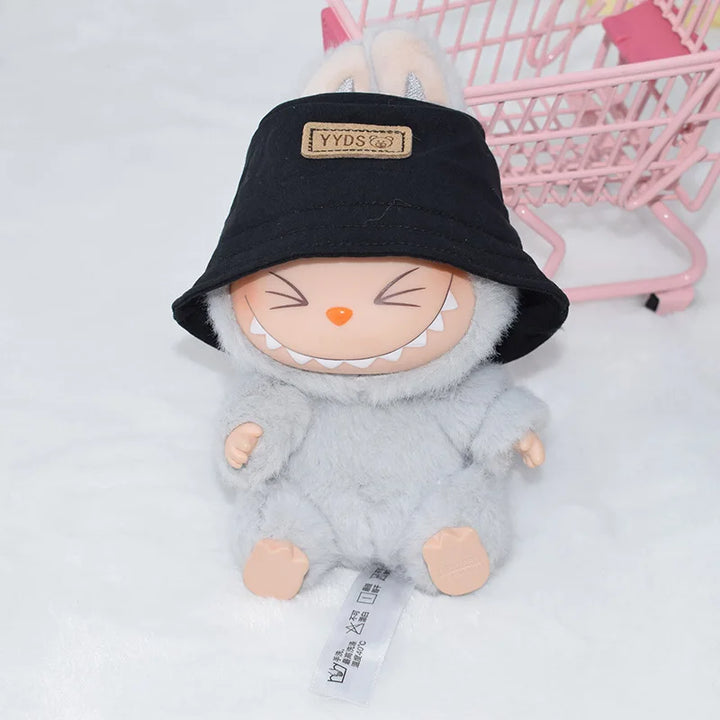Labubu Doll Hat 15/17cm Plush Doll'S Accessories Bucket Hat Sitting Party Labubu I II Idol Dolls Hat