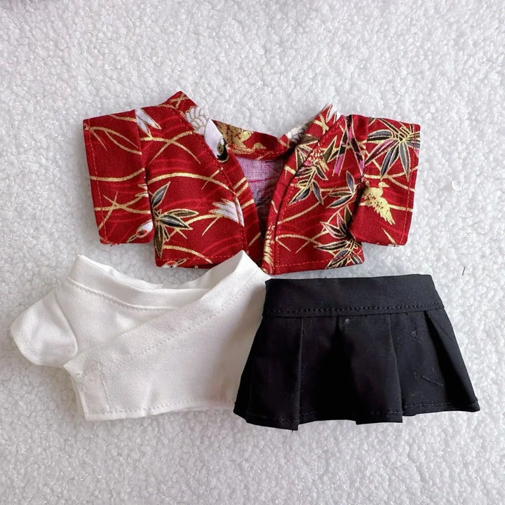 15/17cm Labubu 1st/2nd/3rd Generation Dolls Outfit Sitting Party Labubu Belt & Kimono Plush Doll'S Clothes Accessories