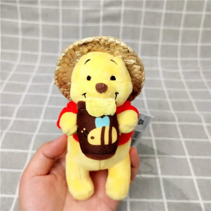 Disney Pooh Bear Cartoon Plush Toys Keychain Backpack Keychain Accessories Boys and Girls Birthday Gifts Creative Peripherals